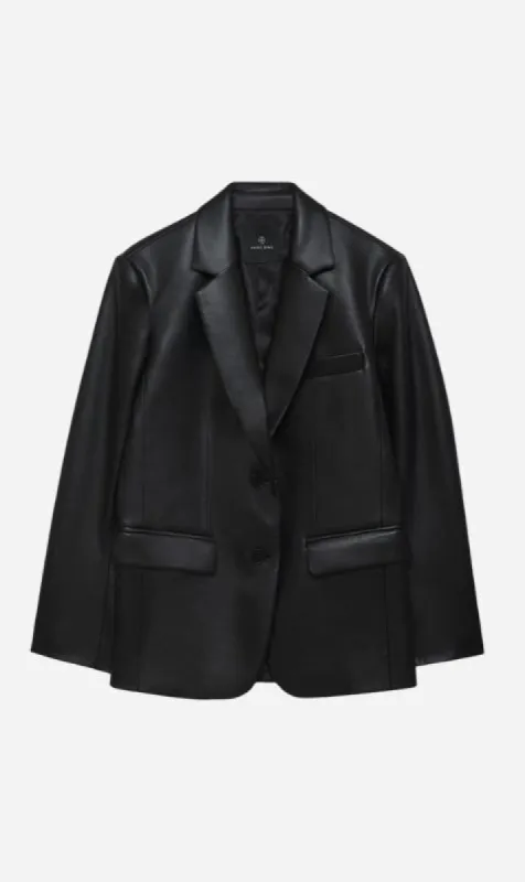 Anine Bing | Classic Blazer - Black Recycled Leather sold by Sister & Co