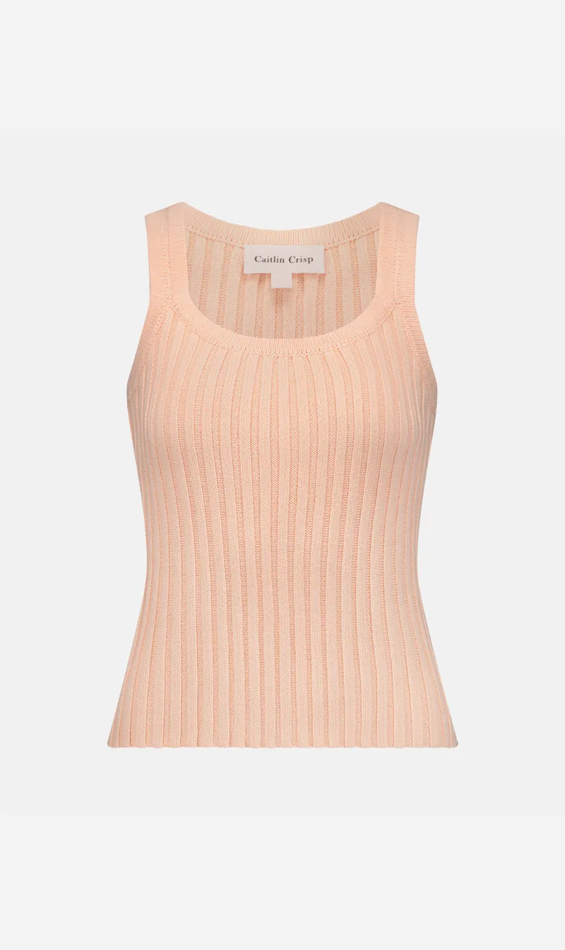 Caitlin Crisp | Phoebe Top - Ballet Pink Rib sold by Sister & Co
