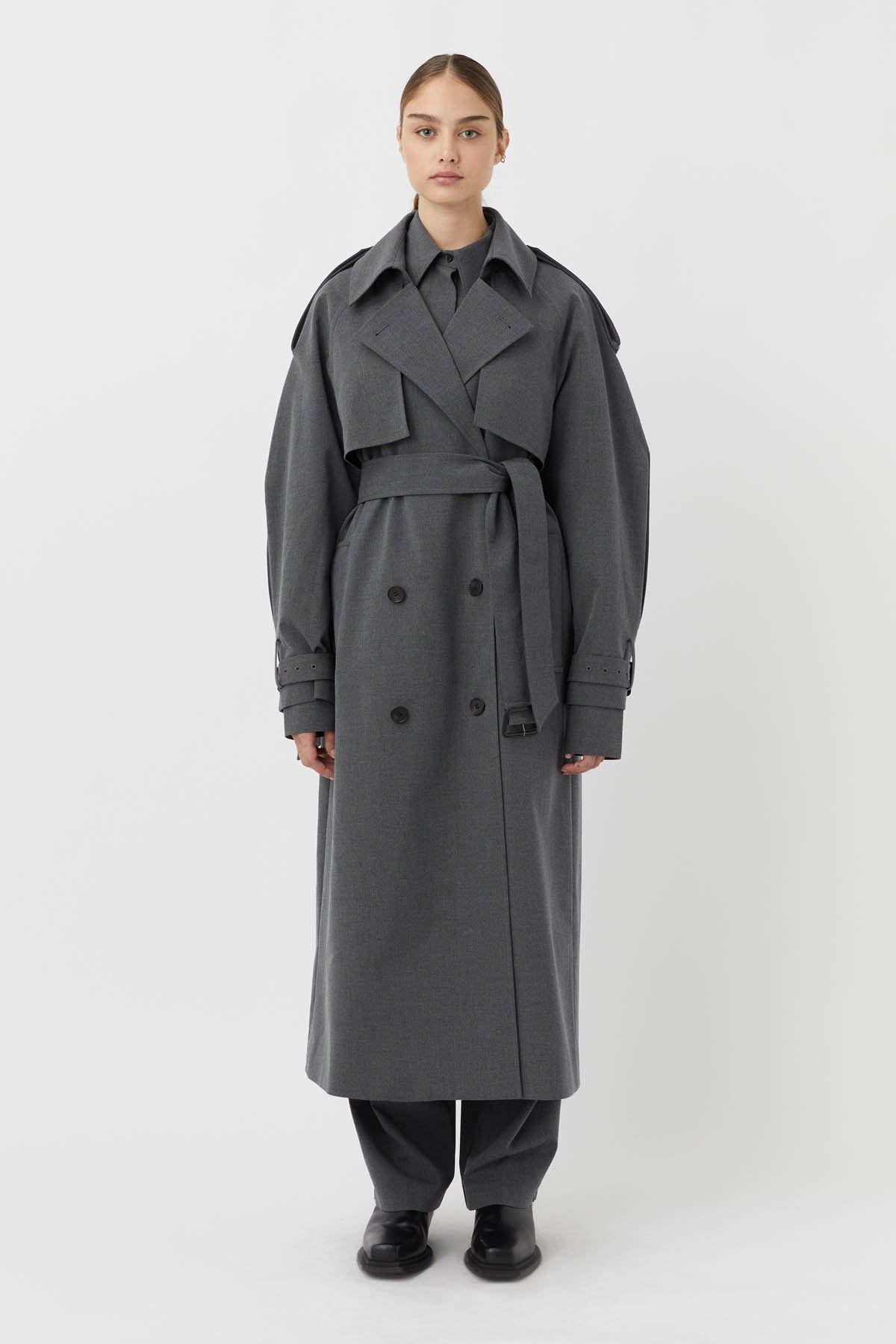 Camilla & Marc | Orla Tailored Trench Coat - Charcoal Marle sold by Sister & Co product image thumbnail 2
