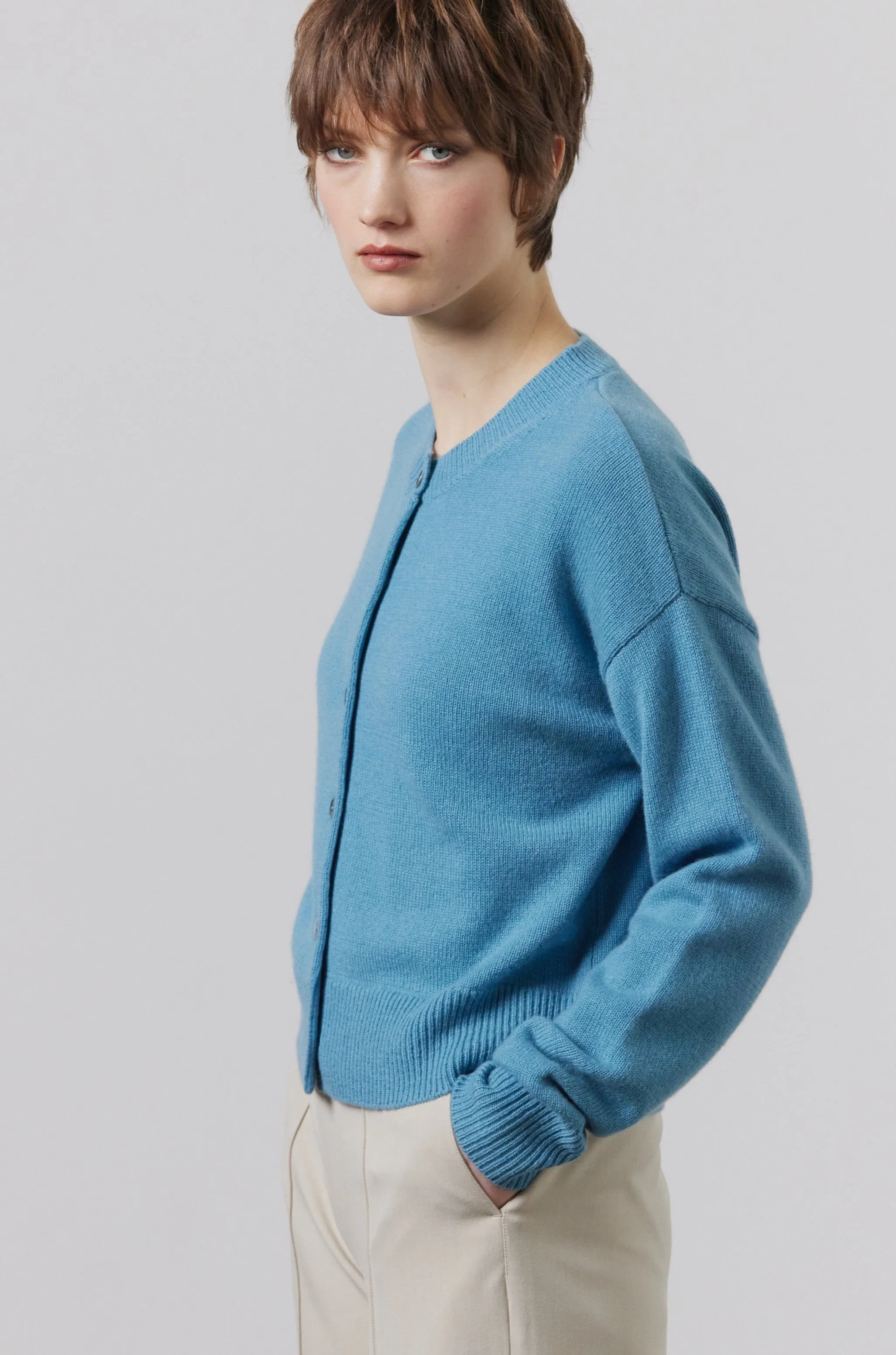 Laing | Boxy Crew Neck Cardigan - Cerulean sold by Sister & Co product image thumbnail 3