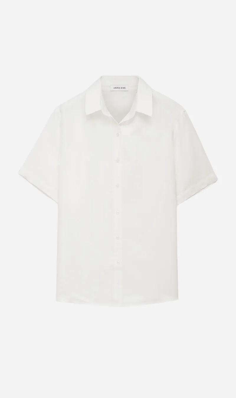 Anine Bing | Bruni Shirt - White Linen Blend sold by Sister & Co