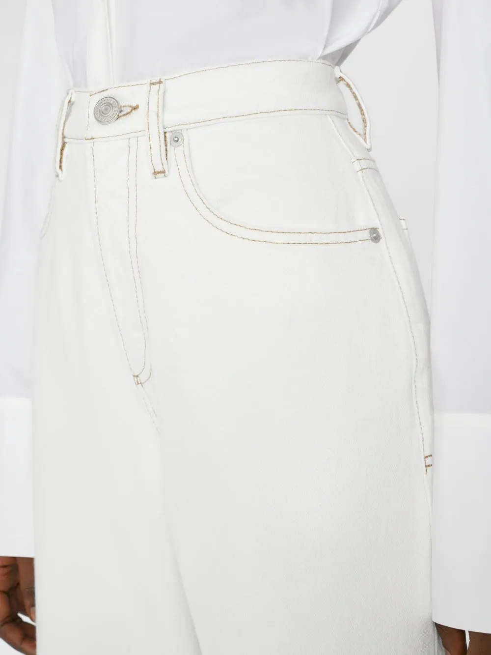 Frame Denim | Rolled High Rise Wide Leg - Ecru sold by Sister & Co product image thumbnail 3