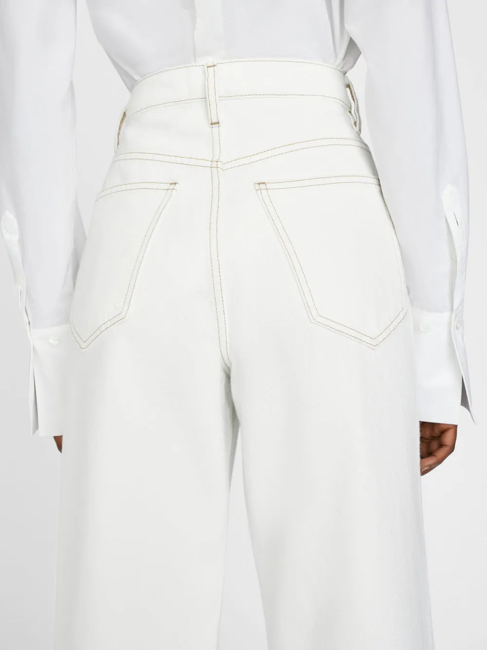 Frame Denim | Rolled High Rise Wide Leg - Ecru sold by Sister & Co product image thumbnail 4