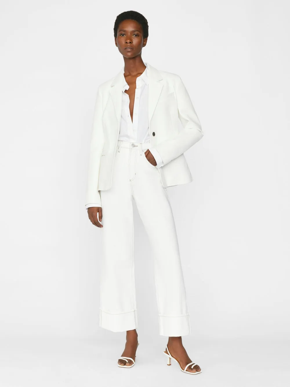 Frame Denim | Rolled High Rise Wide Leg - Ecru sold by Sister & Co product image thumbnail 2