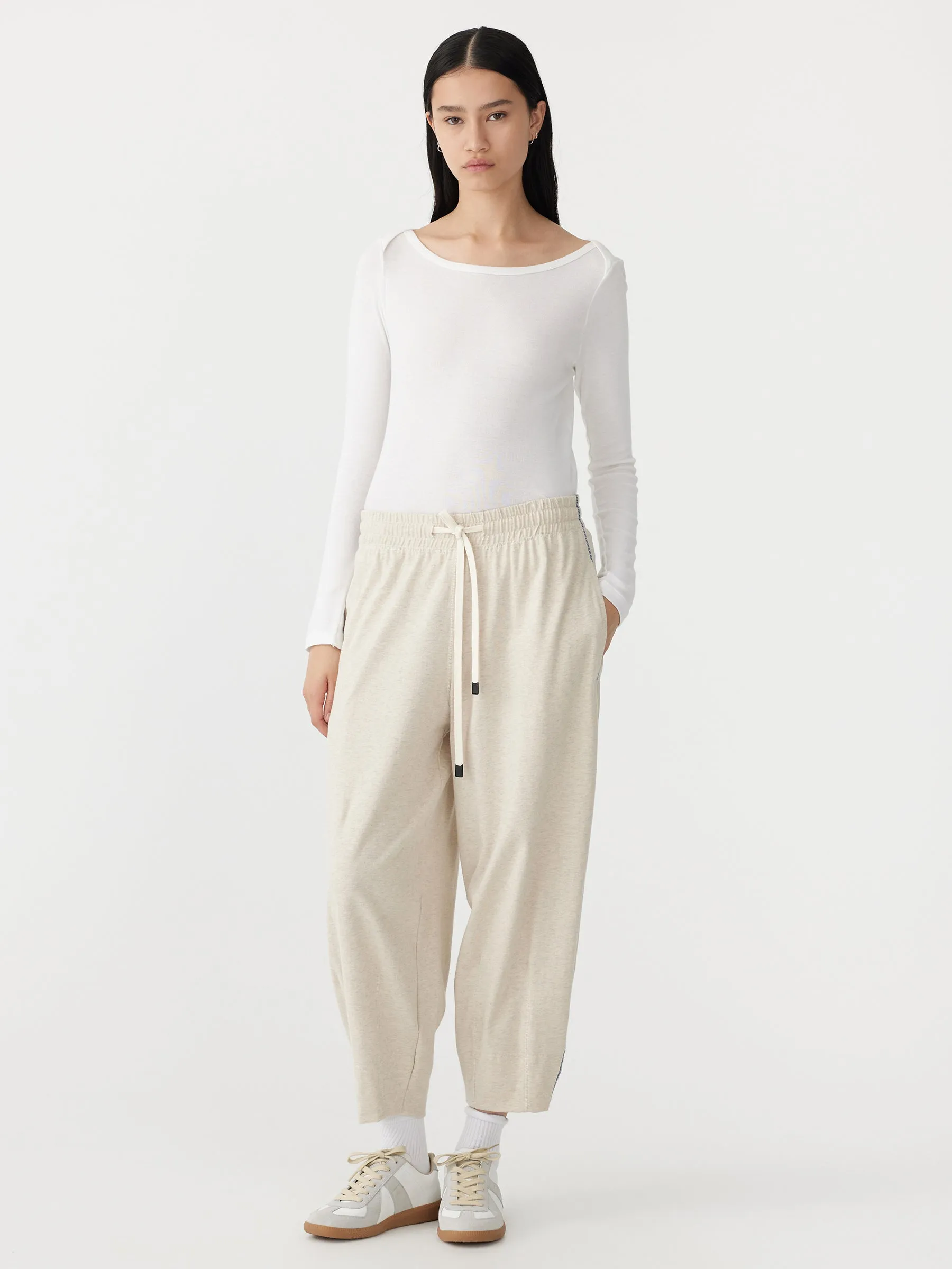 Bassike | Voluminous Jersey Pant - Oat Marl sold by Sister & Co product image thumbnail 3