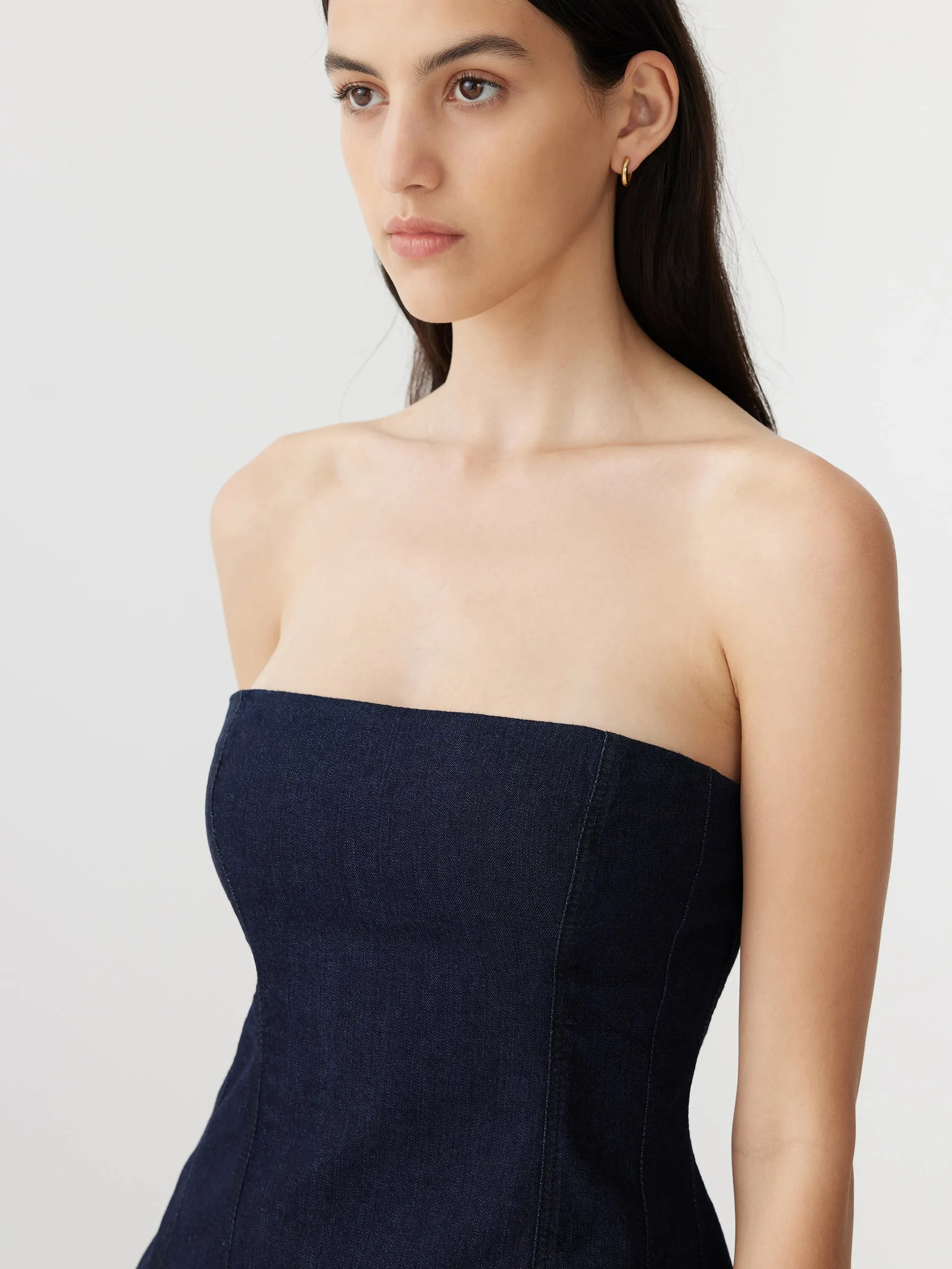 Bassike | Denim Peplum Top - Indigo sold by Sister & Co product image thumbnail 5