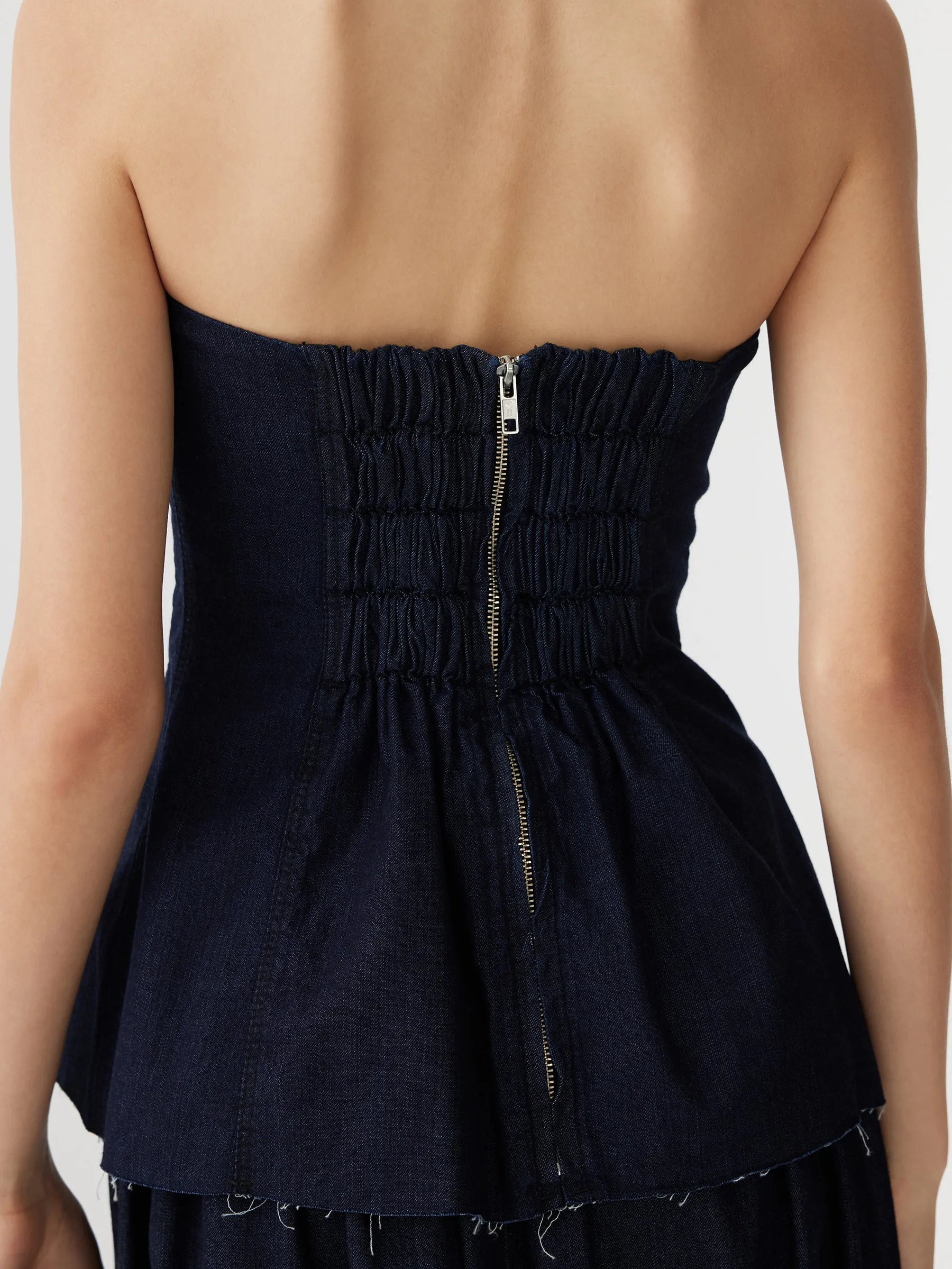 Bassike | Denim Peplum Top - Indigo sold by Sister & Co product image thumbnail 4