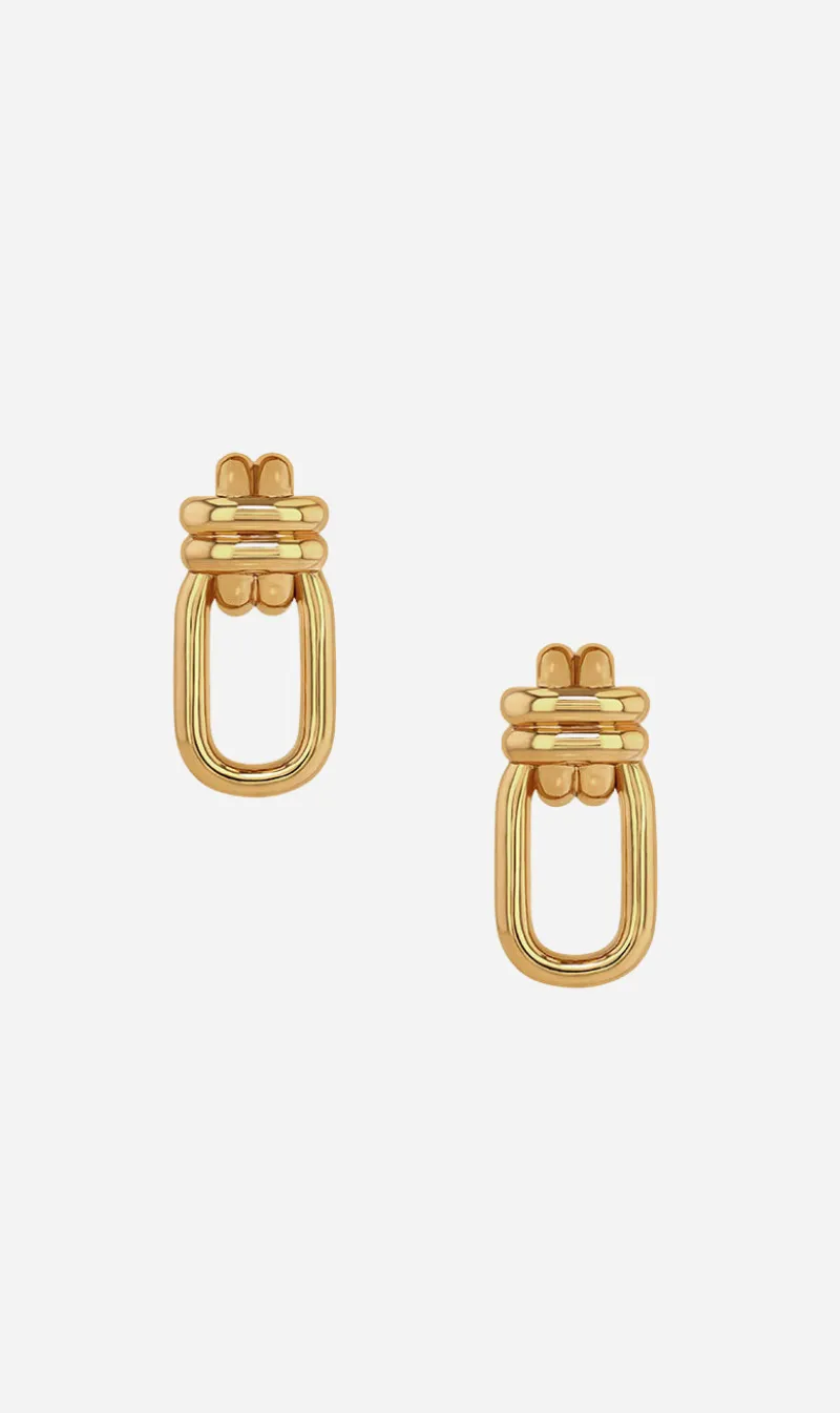 Anine Bing | Signature Link Double Cross Earrings - Gold sold by Sister & Co