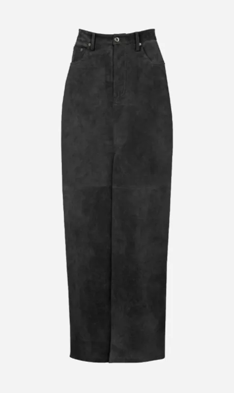 Ducie | Chicago Suede Skirt - Black sold by Sisters & Co