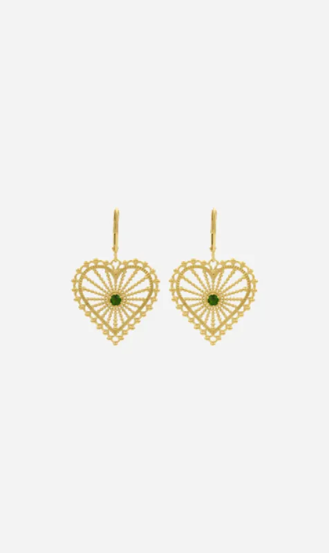Zoe & Morgan | Amor Earrings - Gold/Chrome Diopside sold by Sister & Co