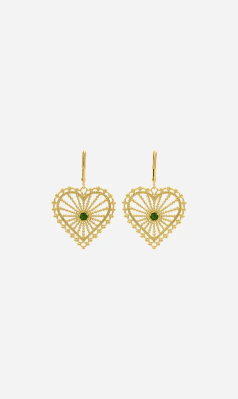 Zoe & Morgan | Amor Earrings - Gold/Chrome Diopside sold by Sister & Co
