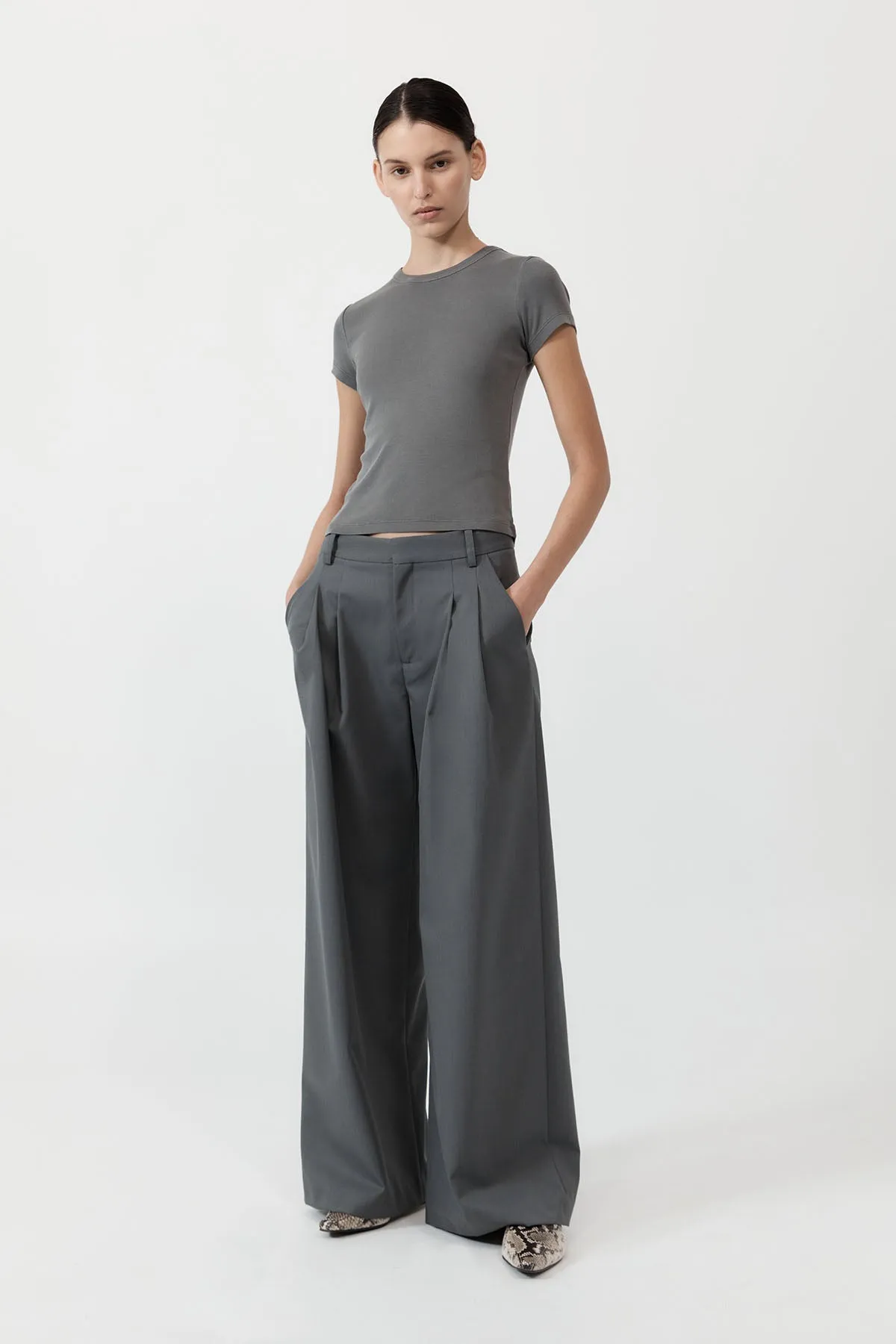 St Agni | Homme Pleat Pants - Pewter sold by Sister & Co product image thumbnail 5