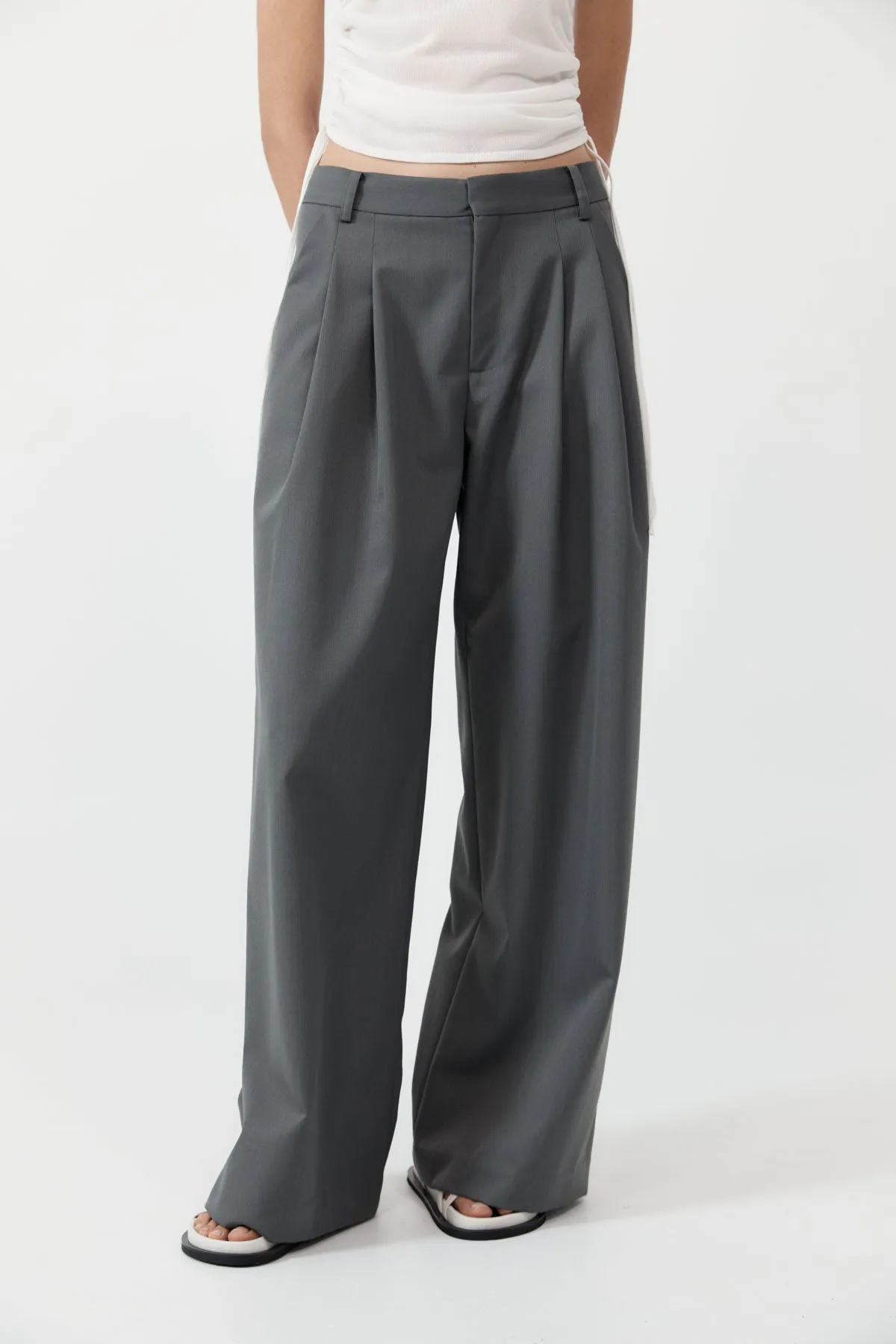 St Agni | Homme Pleat Pants - Pewter sold by Sister & Co product image thumbnail 3