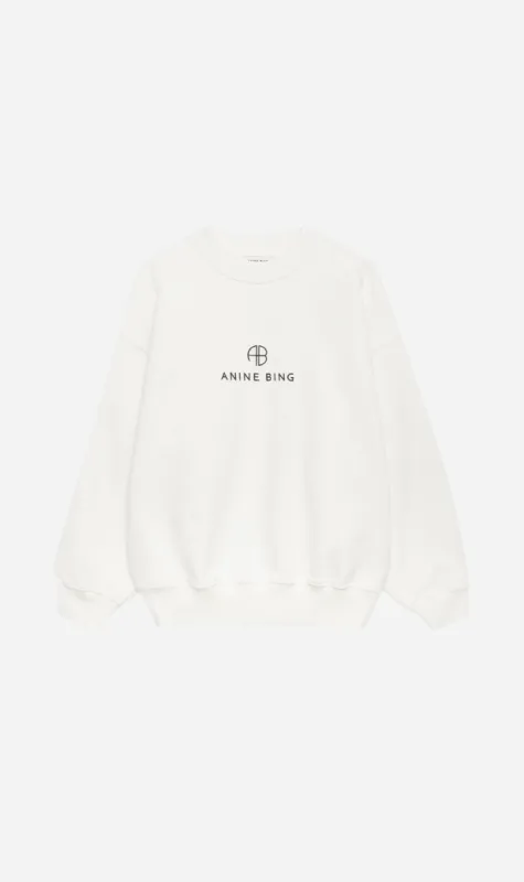 Anine Bing | Jaci Sweatshirt Monogram - Ivory sold by Sisters & Co