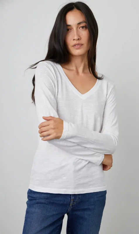 Velvet | Blaire Original Slub Tee - White sold by Sister & Co