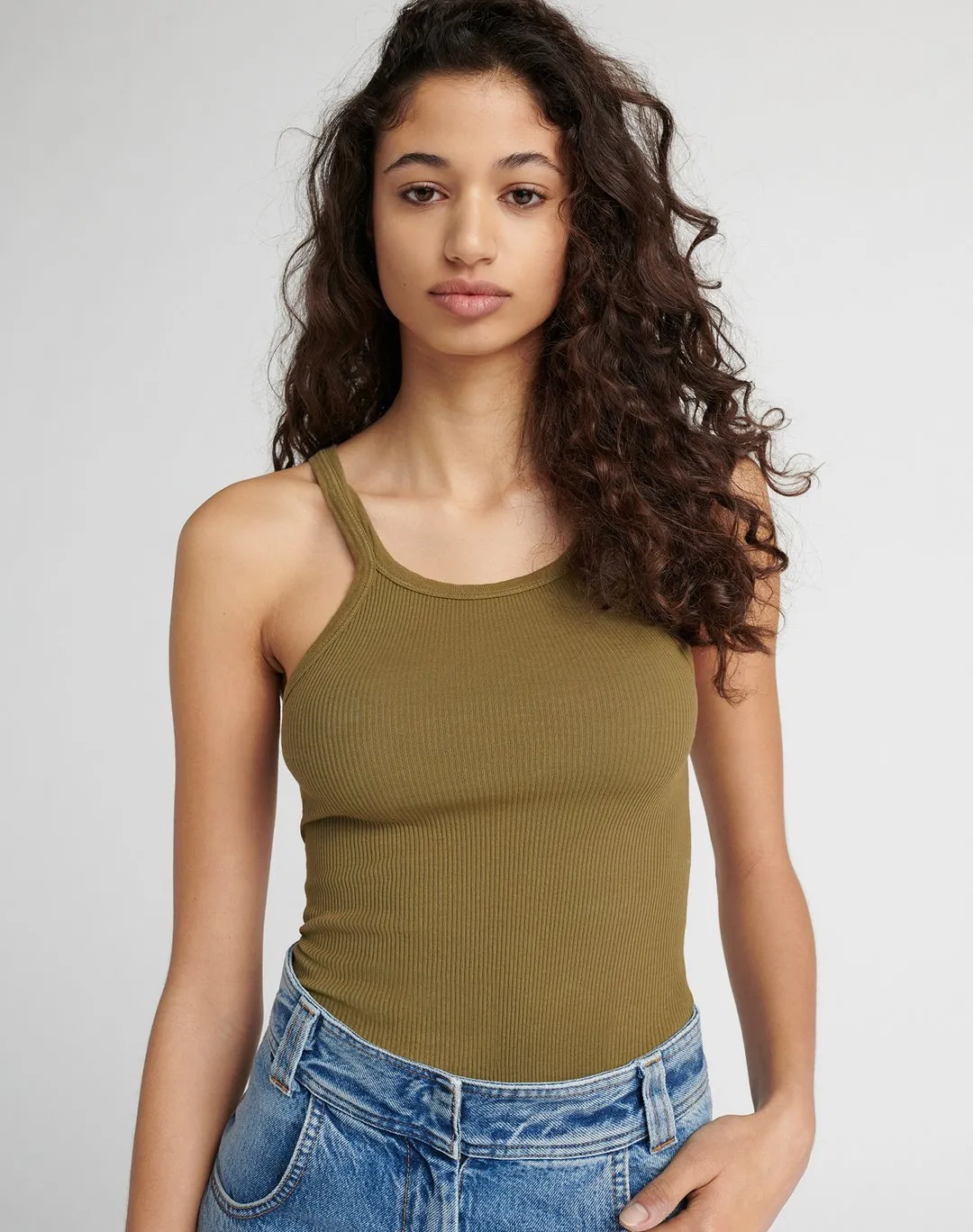 RE/DONE | Ribbed Tank - Army Green sold by Sister & Co product image thumbnail 2