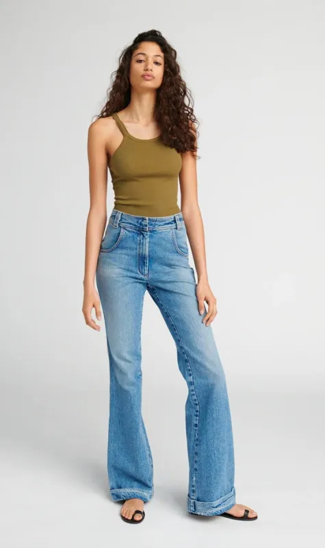 RE/DONE | Ribbed Tank - Army Green sold by Sister & Co