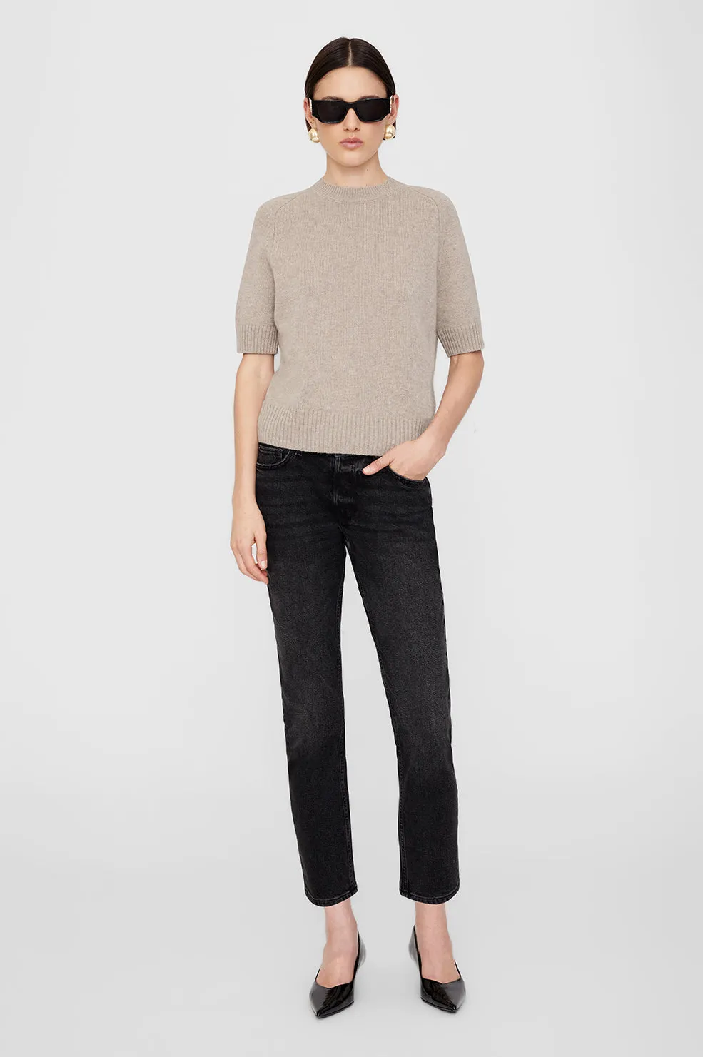 Anine Bing | Jackson Sweater - Brown Cashmere sold by Sister & Co product image thumbnail 2