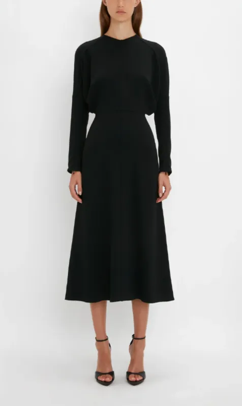 Victoria Beckham | Dolman Midi Dress - Black sold by Sister & Co