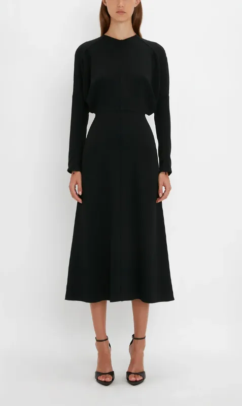 Victoria Beckham | Dolman Midi Dress - Black sold by Sister & Co