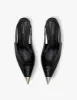 Anine Bing | Nina Heels With Metal Toe Cap - Black Embossed sold by Sister & Co
