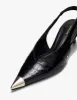 Anine Bing | Nina Heels With Metal Toe Cap - Black Embossed sold by Sister & Co
