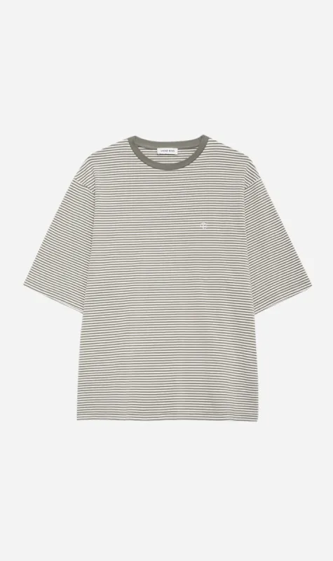 Anine Bing | Bo Tee - Olive & Ivory Stripe sold by Sister & Co