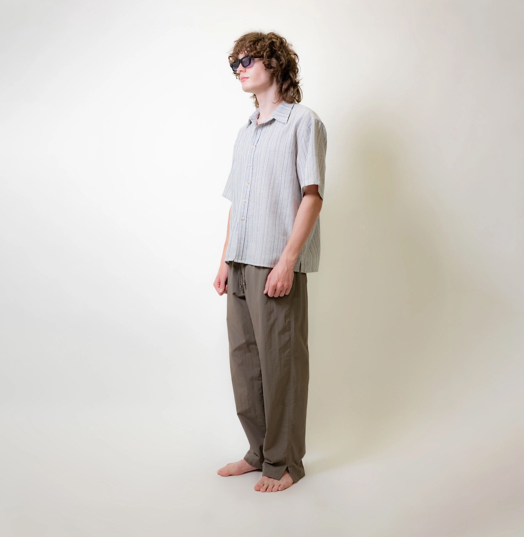 Beach Brains | Boxy Ss Shirt - Blue Stripe sold by Sister & Co product image thumbnail 3