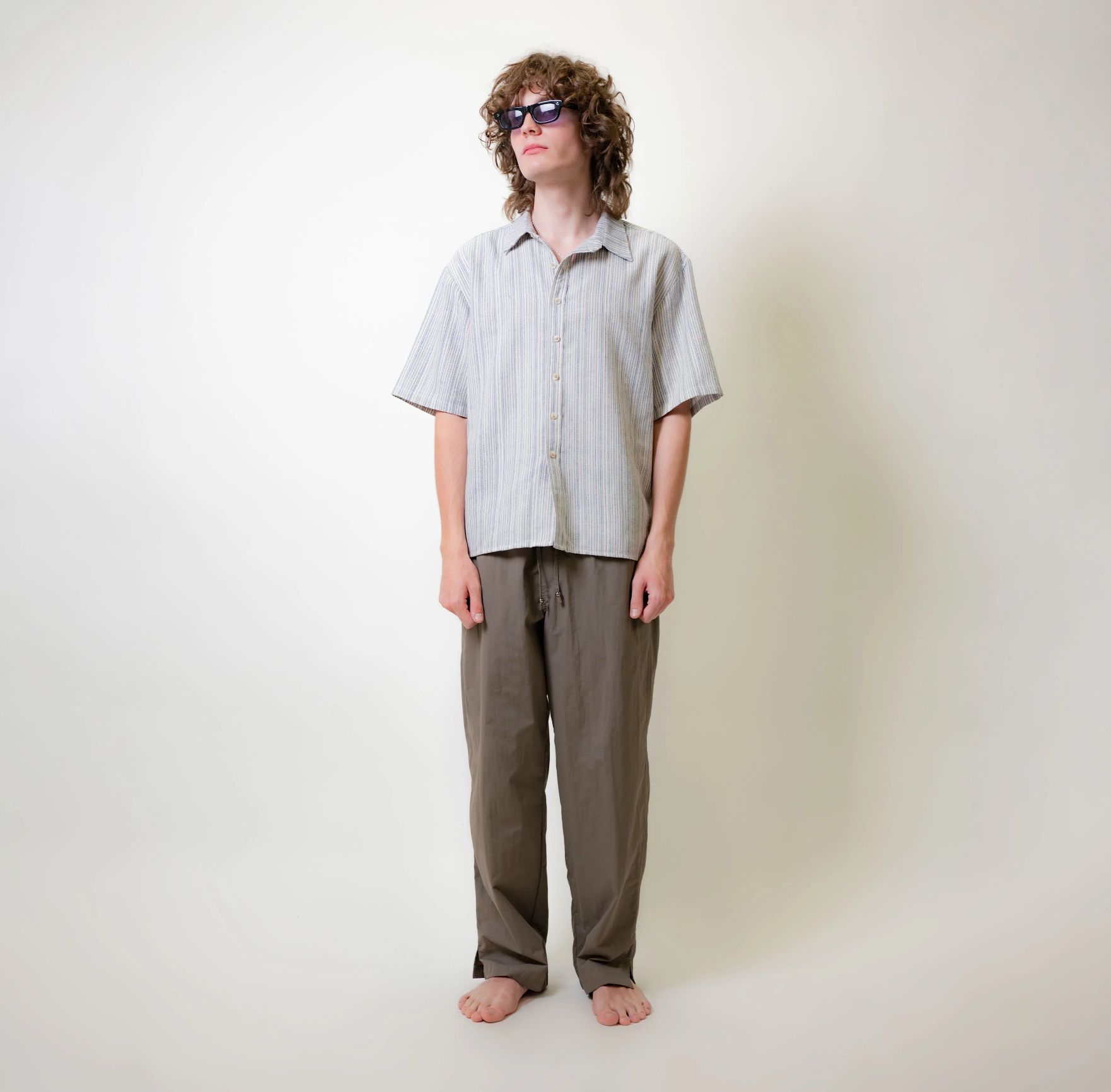 Beach Brains | Boxy Ss Shirt - Blue Stripe sold by Sister & Co product image thumbnail 2