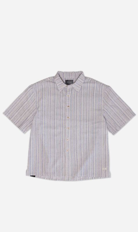 Beach Brains | Boxy Ss Shirt - Blue Stripe sold by Sister & Co