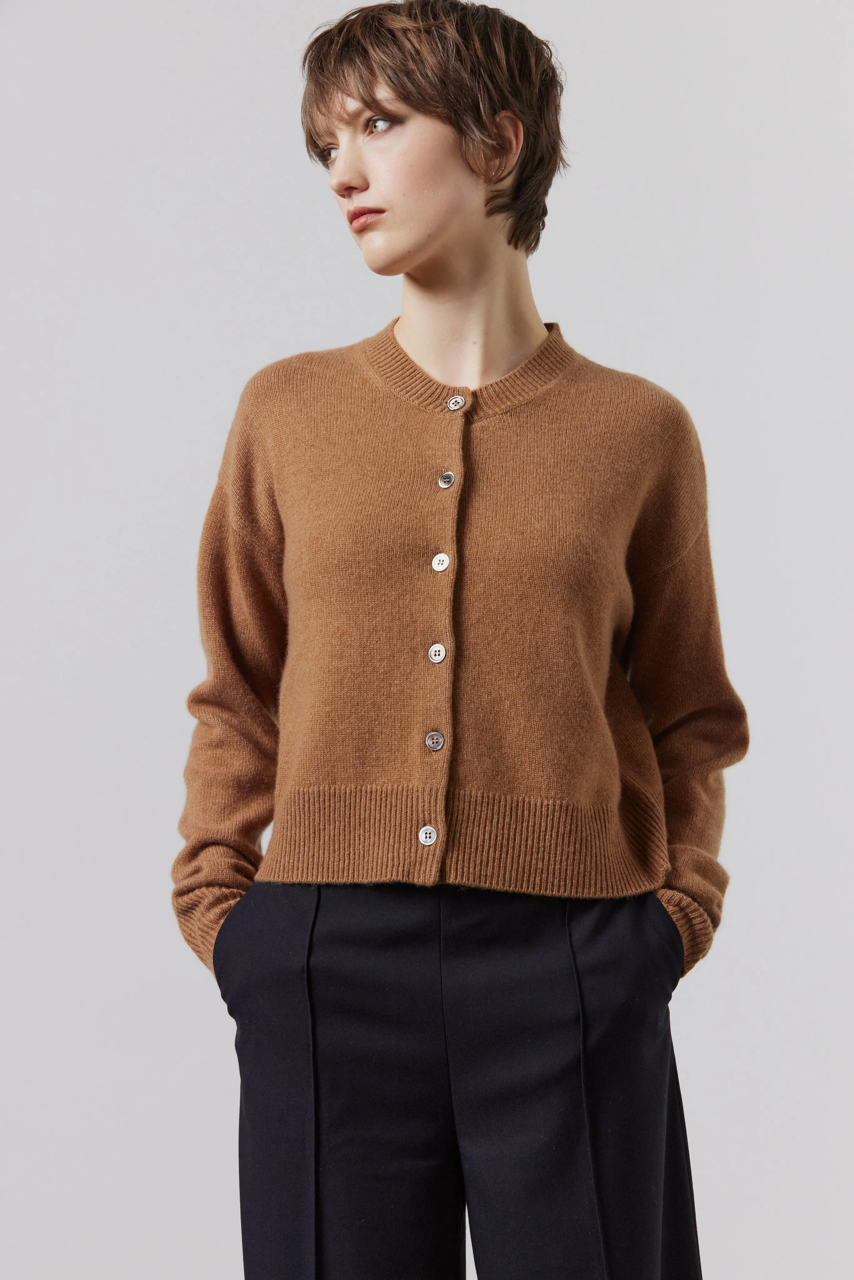 Laing | Boxy Crew Neck Cardigan - Tan sold by Sister & Co product image thumbnail 4