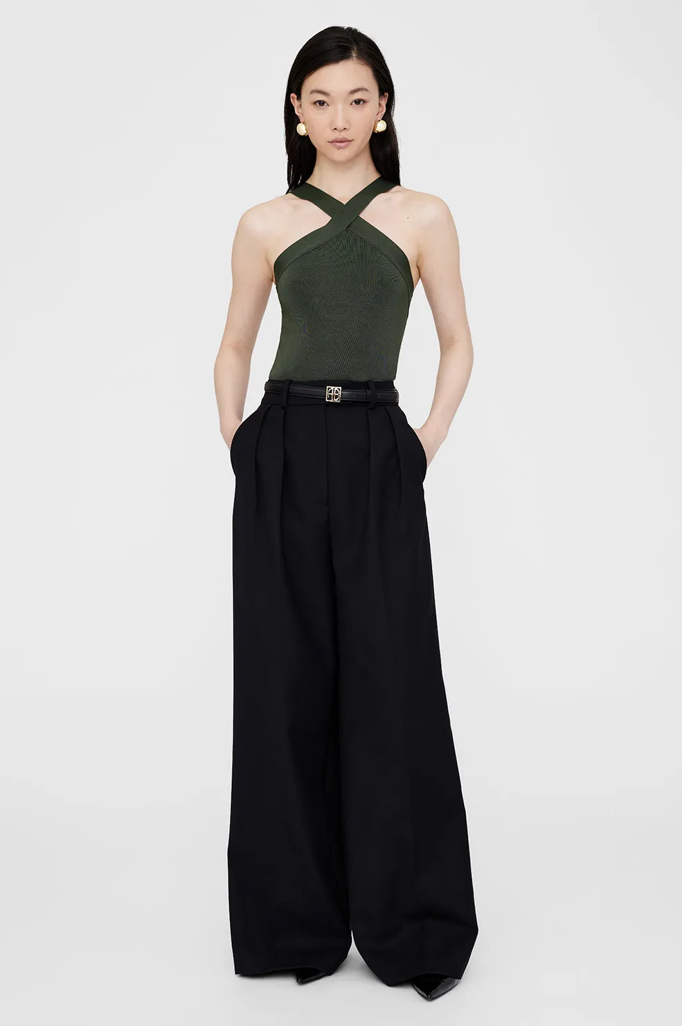 Anine Bing | Brea Top - Dark Olive sold by Sister & Co product image thumbnail 2