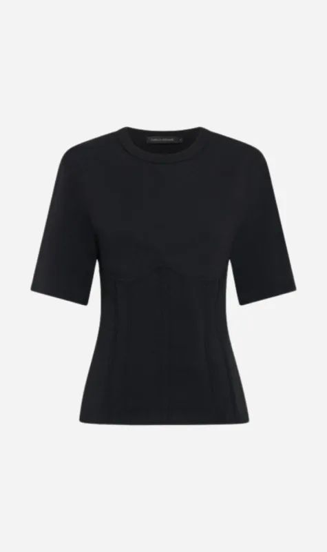 Camilla and Marc | Umber Corset Tee - Black sold by Sister & Co
