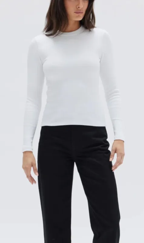 Assembly Label | Miana Organic Long Sleeve Tee - White sold by Sister & Co