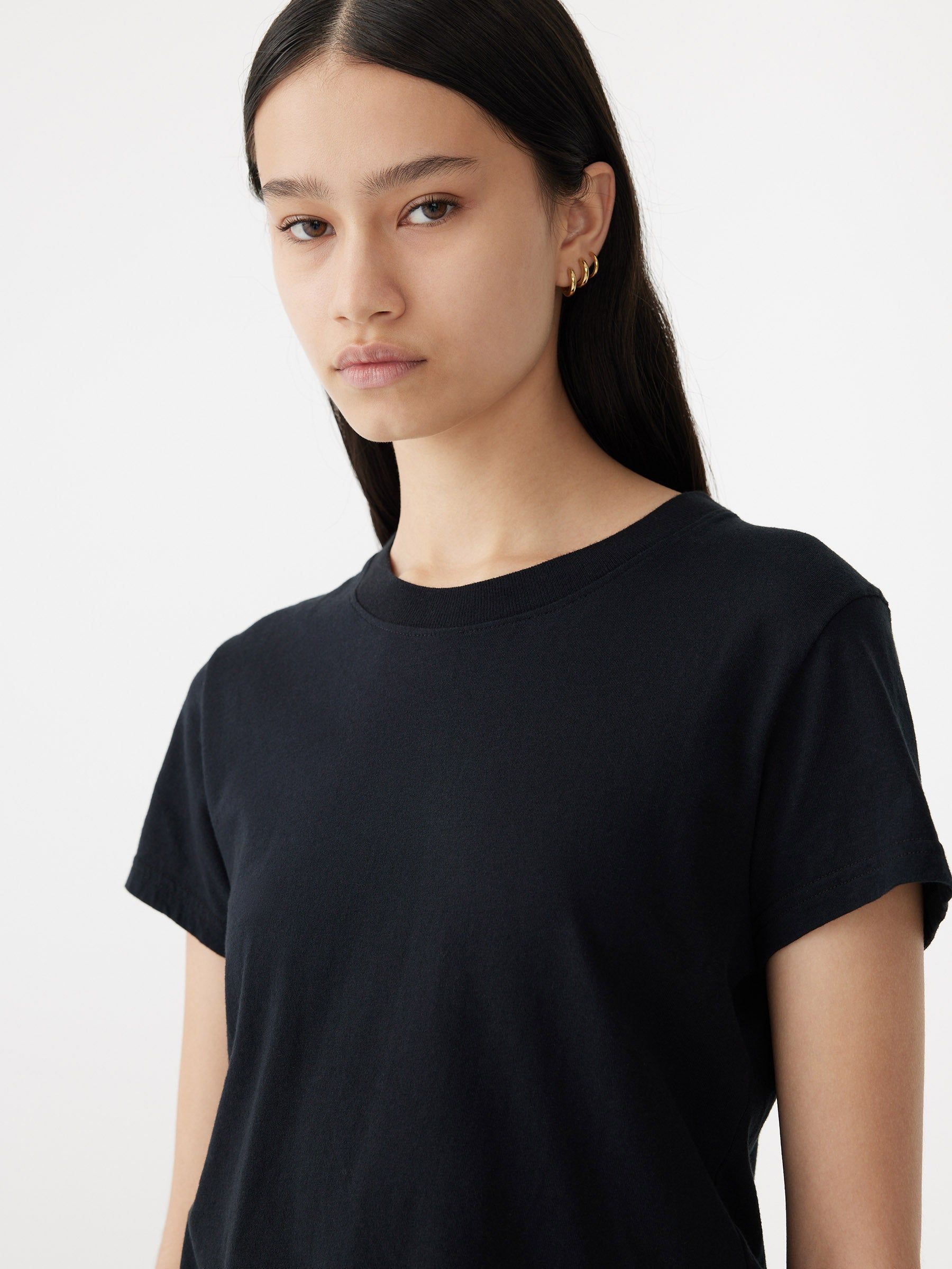 Bassike | Raw Edge Baby T.Shirt - Blue Ink sold by Sister & Co product image thumbnail 2