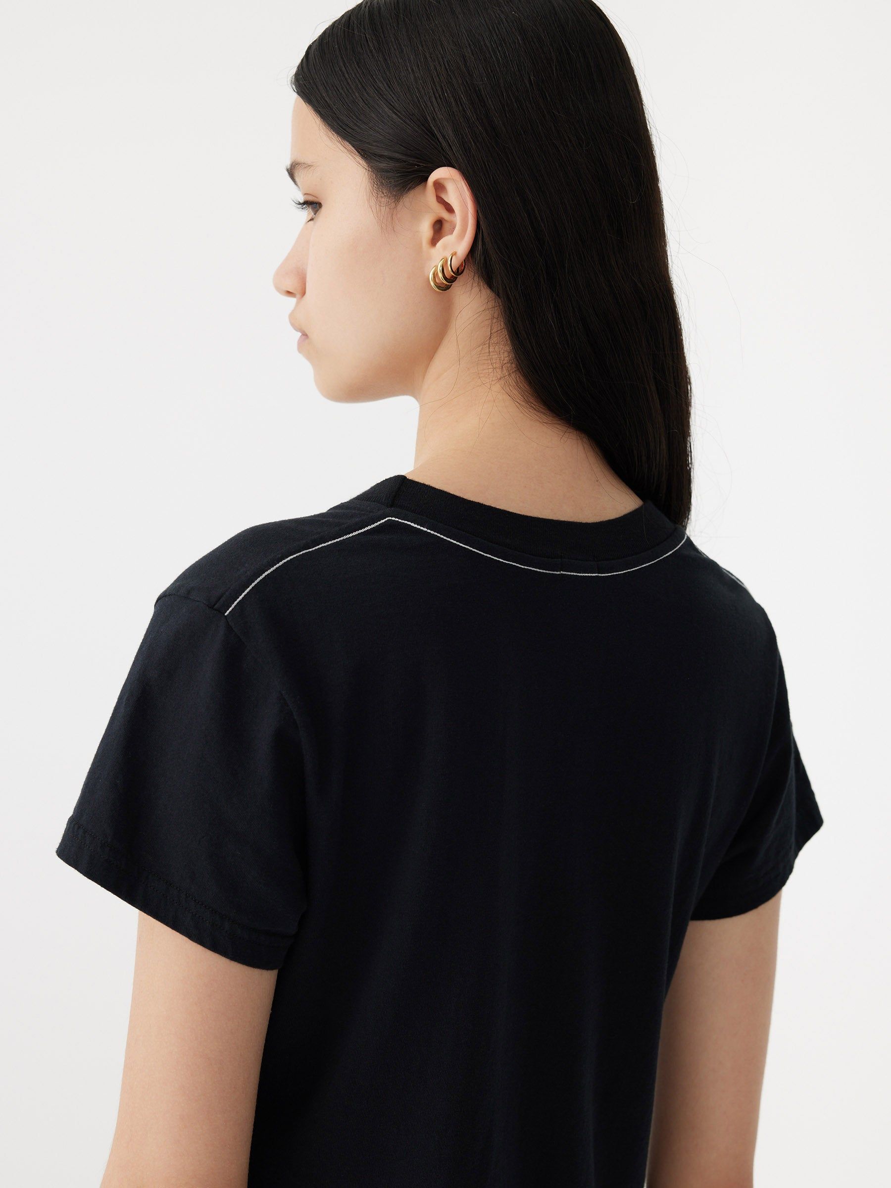 Bassike | Raw Edge Baby T.Shirt - Blue Ink sold by Sister & Co product image thumbnail 4