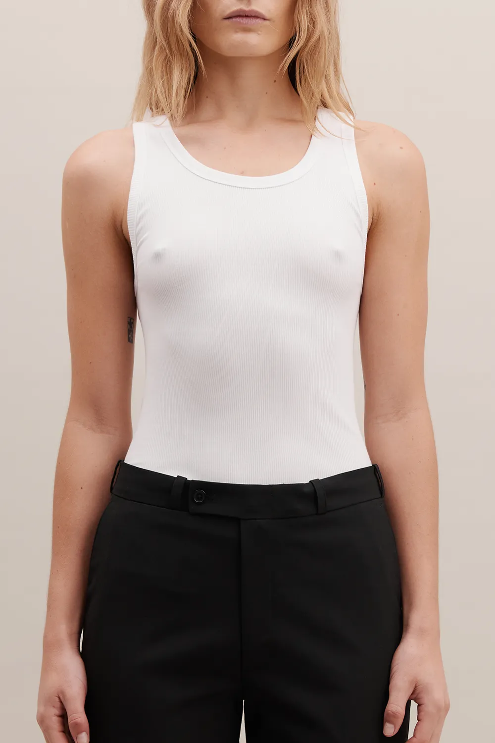 Rebe | Ribbed Tank Top - White sold by Sisters & Co product image thumbnail 2