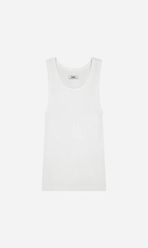 Rebe | Ribbed Tank Top - White sold by Sisters & Co