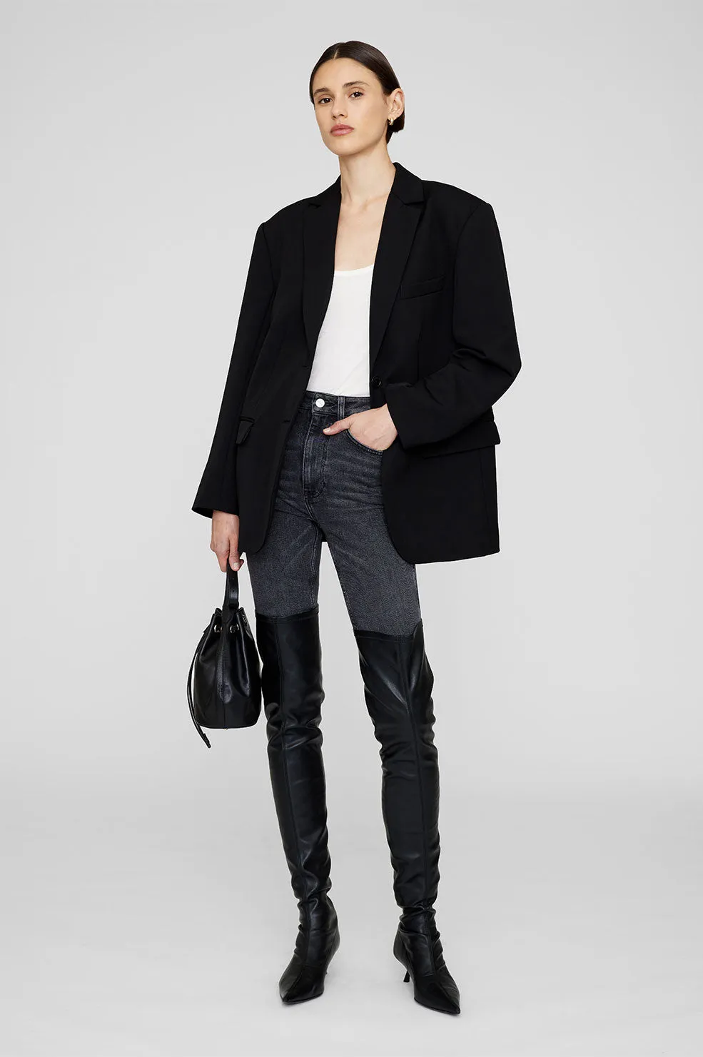 Anine Bing | Over The Knee Hilda Boots - Black sold by Sisters & Co product image thumbnail 2