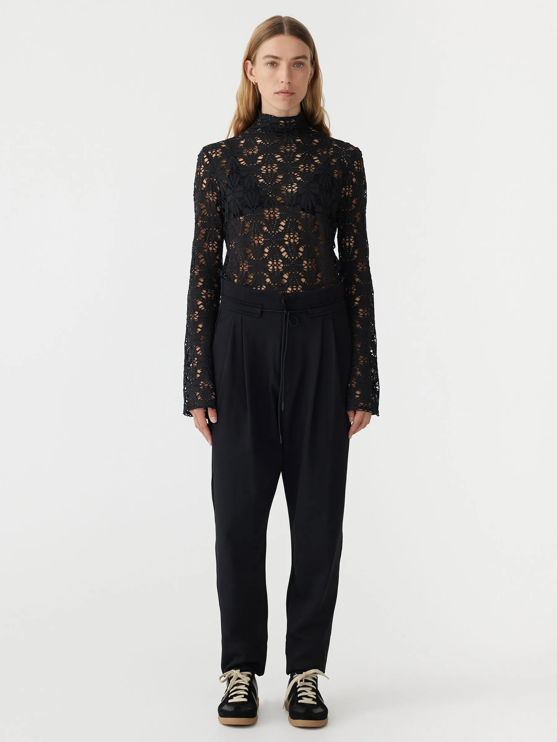 Bassike | Twill Highrise Drawstring Pant - Black sold by Sister & Co product image thumbnail 2