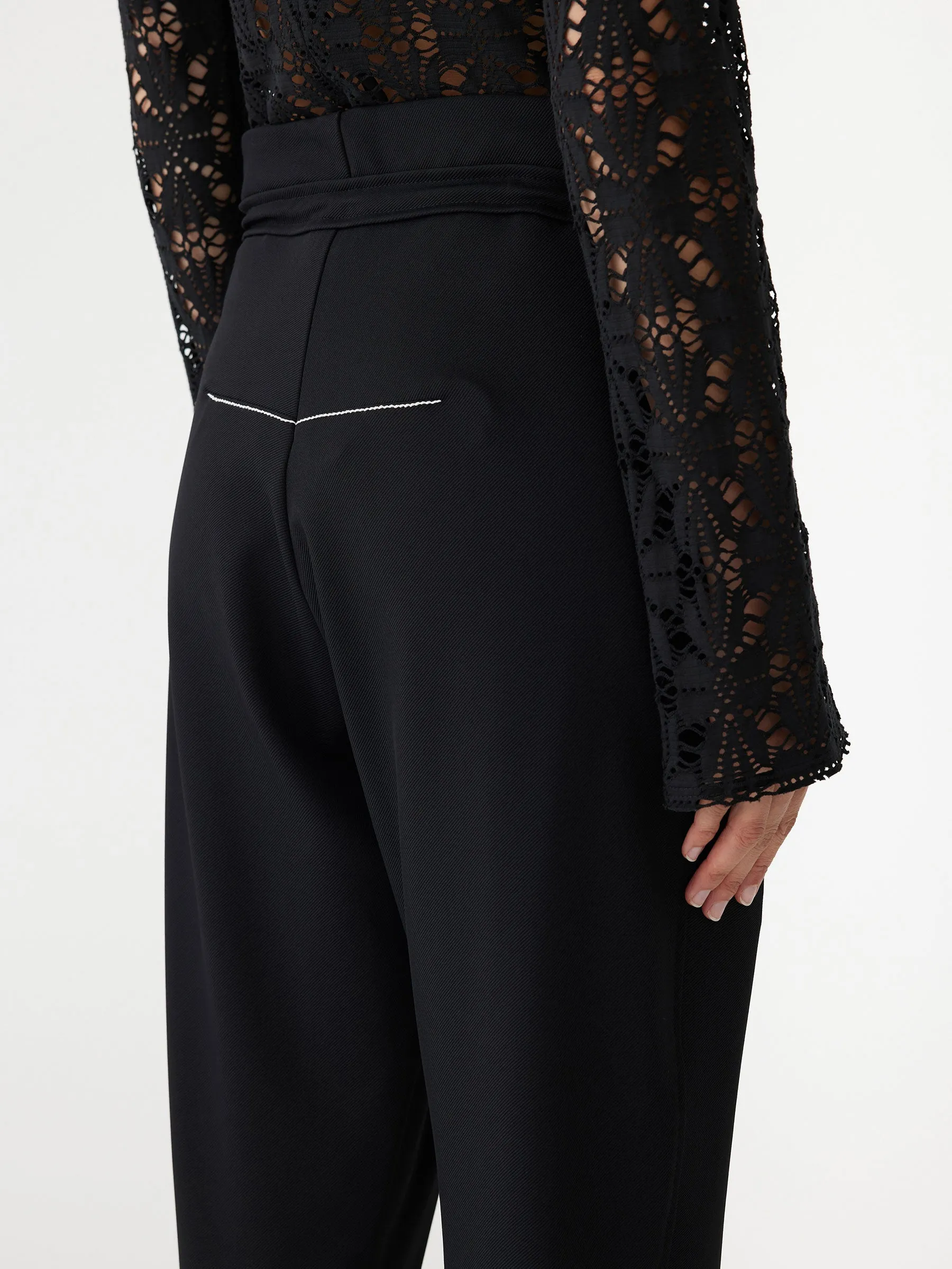 Bassike | Twill Highrise Drawstring Pant - Black sold by Sister & Co product image thumbnail 4