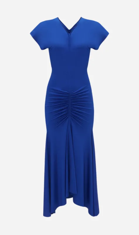 Victoria Beckham | Sleeveless Rouched Jersey Dress - Royal Blue sold by Sister & Co