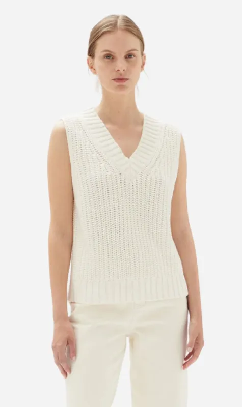 Assembly Label | Charlotte Cotton Knit Vest - Cream sold by Sister & Co