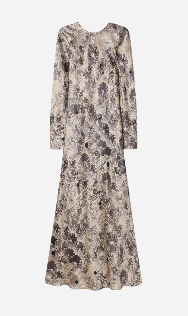 Silk Laundry | Full Sleeve Bias Dress - Aster Floral sold by Sister & Co