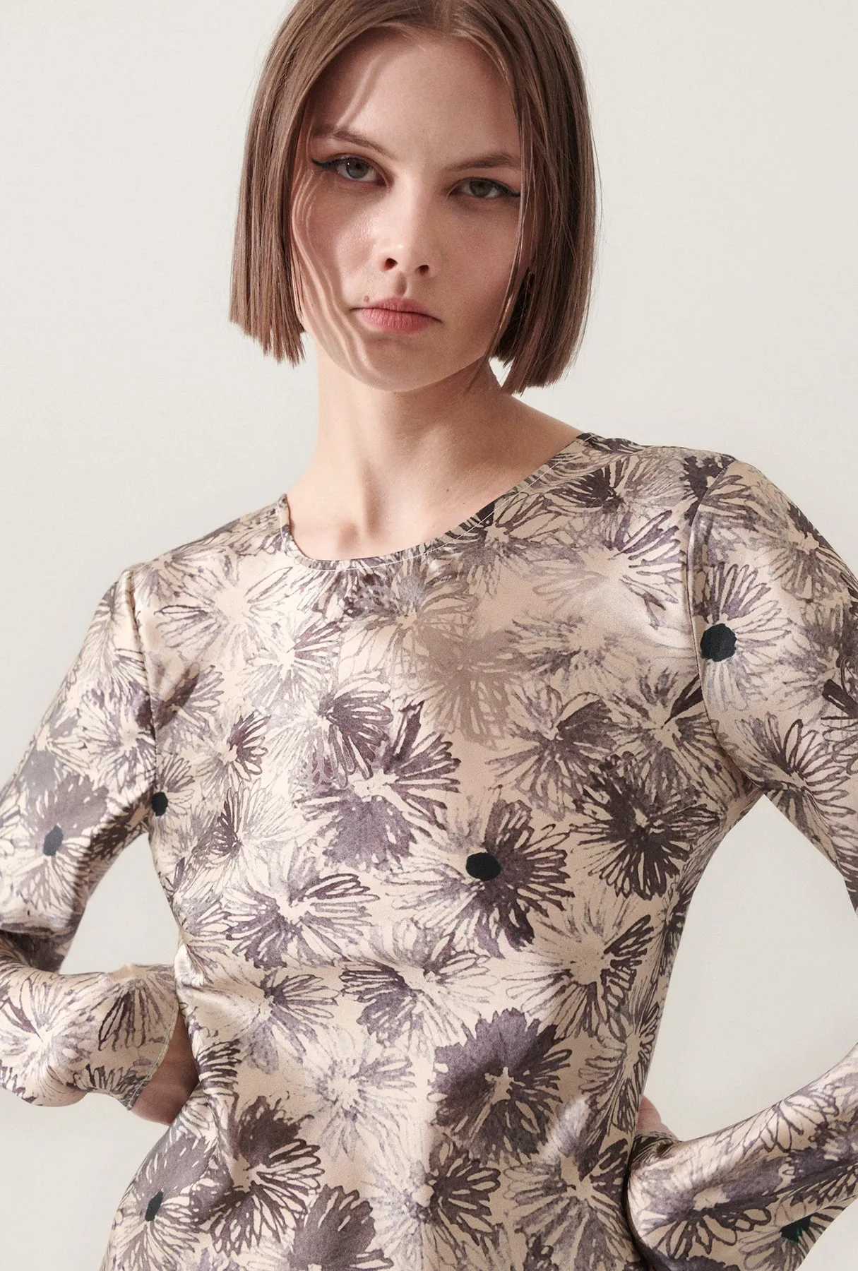 Silk Laundry | Full Sleeve Bias Dress - Aster Floral sold by Sister & Co product image thumbnail 3