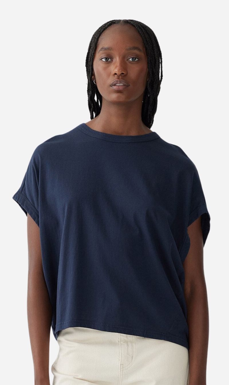 Bassike | Slouch Circle Tank - Blue Ink sold by Sister & Co