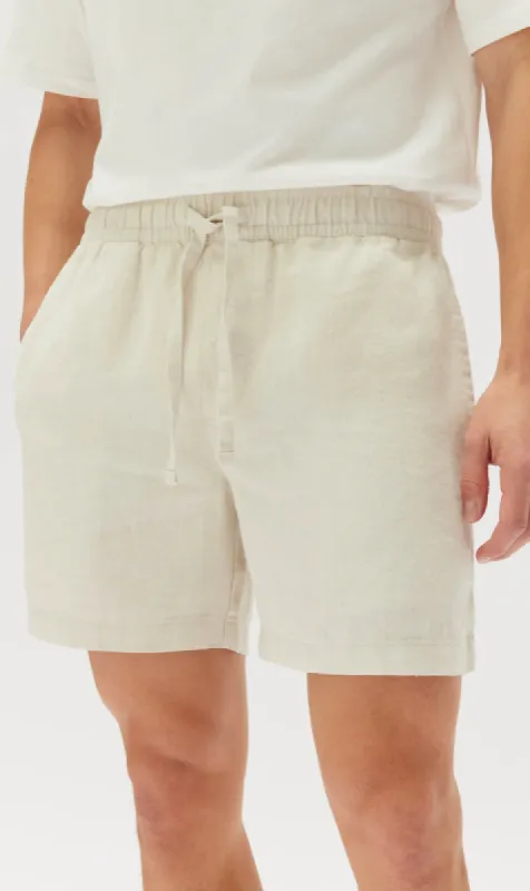 Assembly Label | Tide Linen Short - Limestone sold by Sister & Co