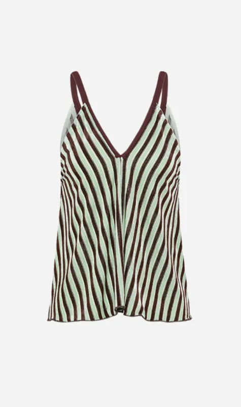 Forte Forte | Velvet Strappy Top - Ice/Lime made by Forte Forte