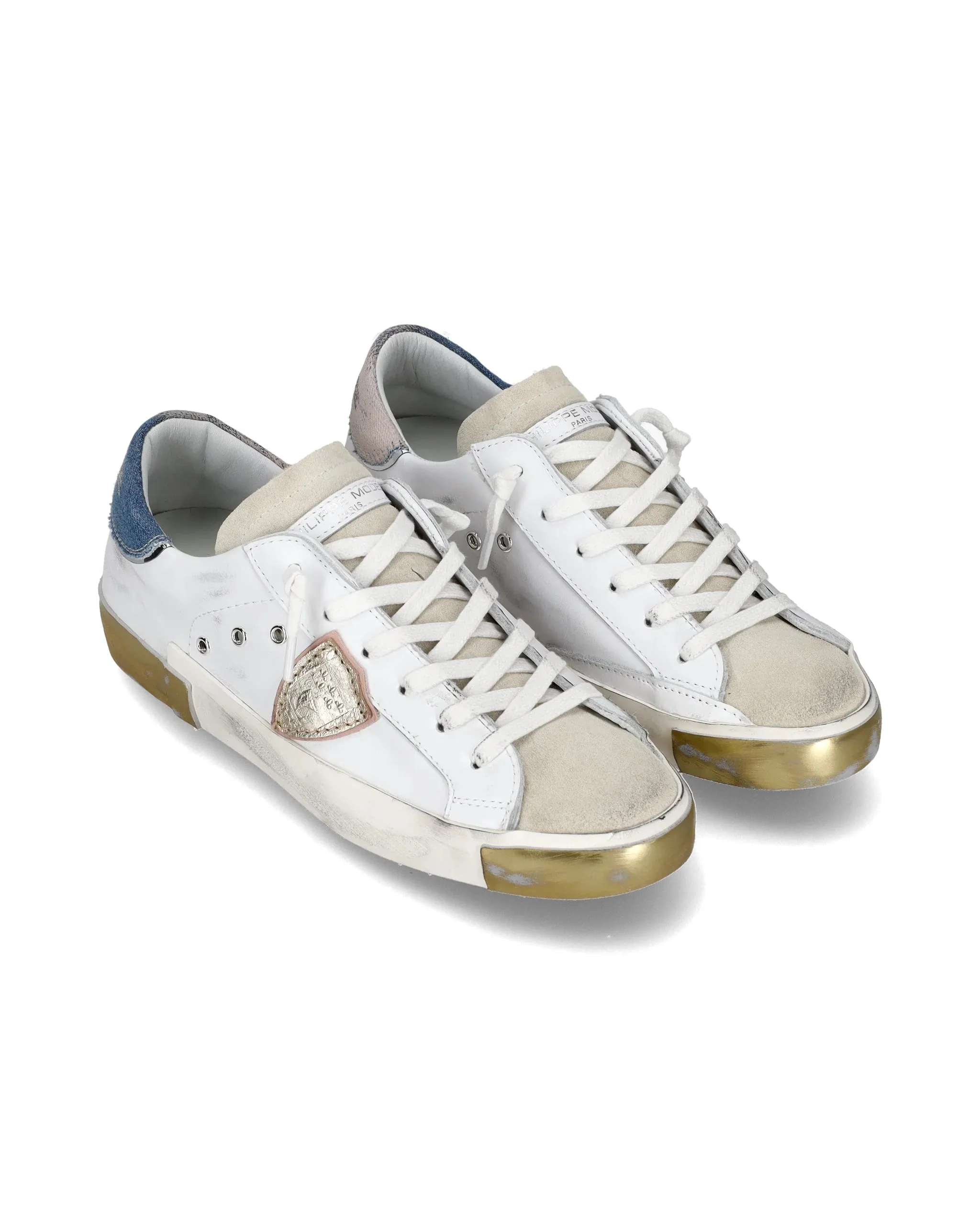 Philippe Model | PRSX Low Womens - Veau Denim Blanc Azul sold by Sisters & Co product image thumbnail 2