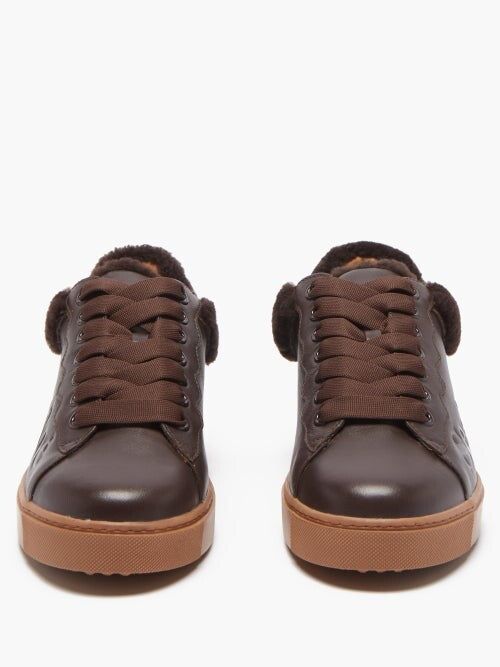 See by Chloé | Essie Shearling Trimmed Leather Sneakers - Moro sold by Sister & Co product image thumbnail 2